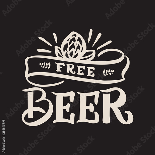 Beer phrases hand drawn lettering composition