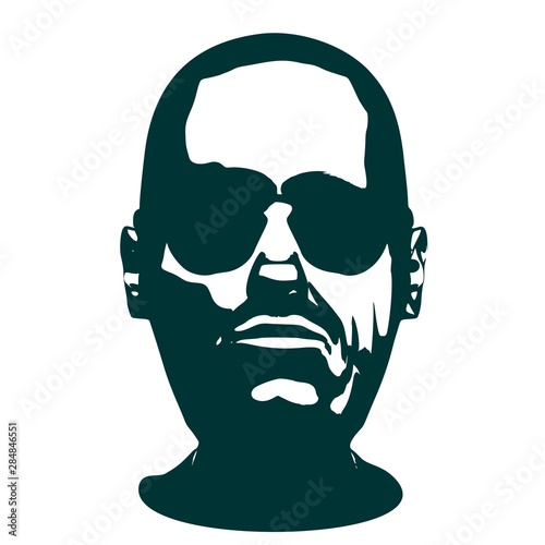 Portrait of a mustache man wearing sunglasses