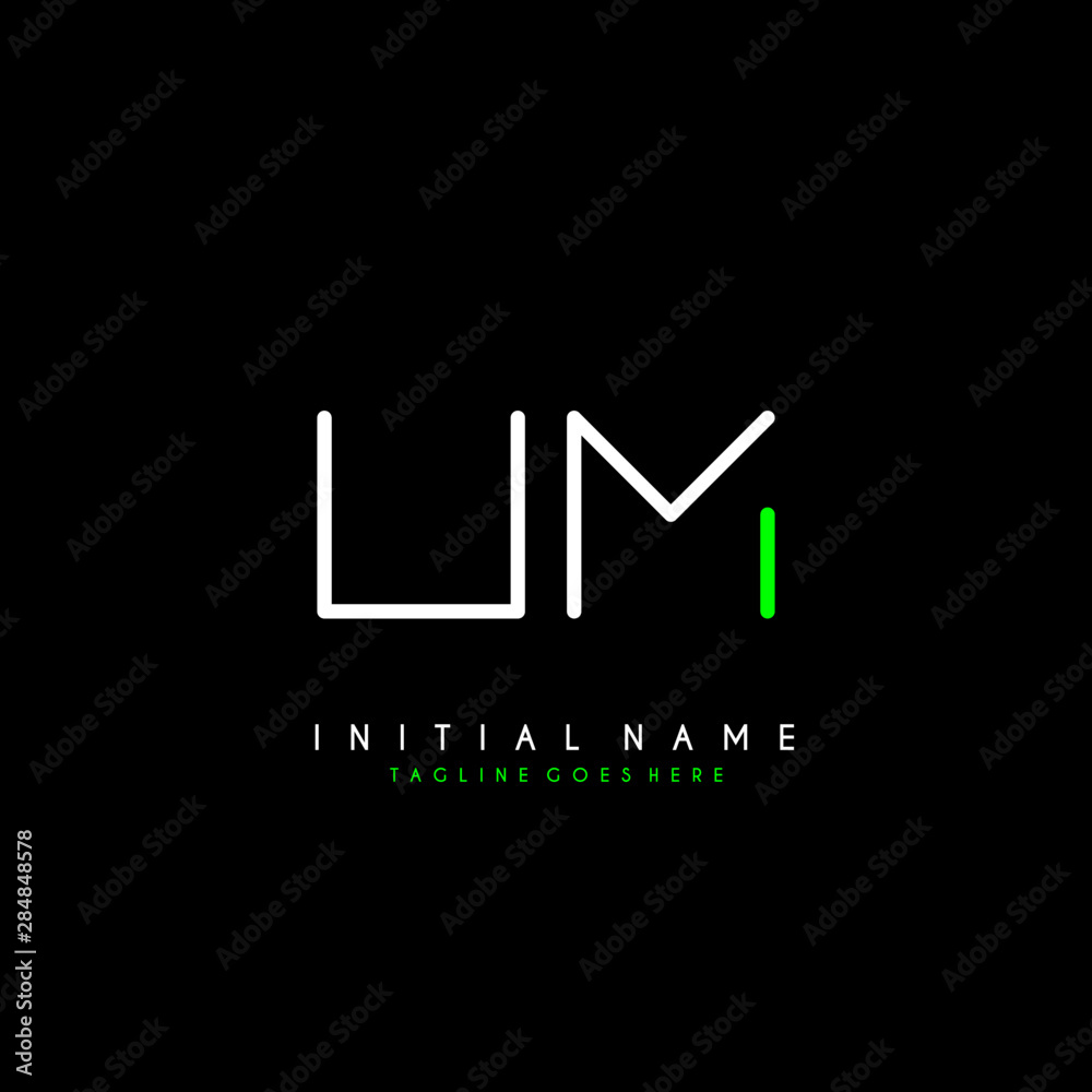 Initial U M UM minimalist modern logo identity vector