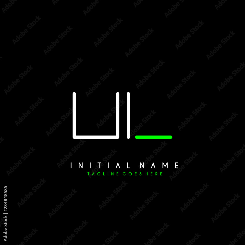 Initial U L UL minimalist modern logo identity vector