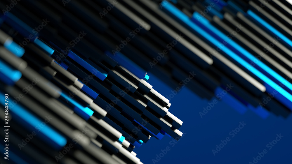 Technology geometry abstraction background. 3d illustration, 3d rendering.