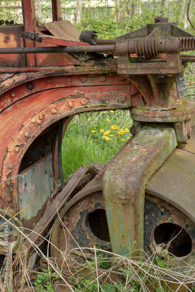 Scrap Yard. Rusty metal. Historical agricultural machines Scrap Yard. Rusty metal. Historical agricultural machines