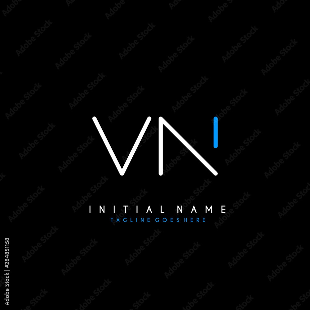 Initial V N VN minimalist modern logo identity vector Initial V N VN minimalist modern logo identity vector