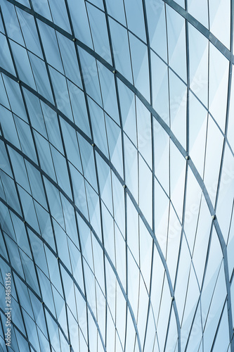 Modern architecture business building abstract curve line details steel facade background .