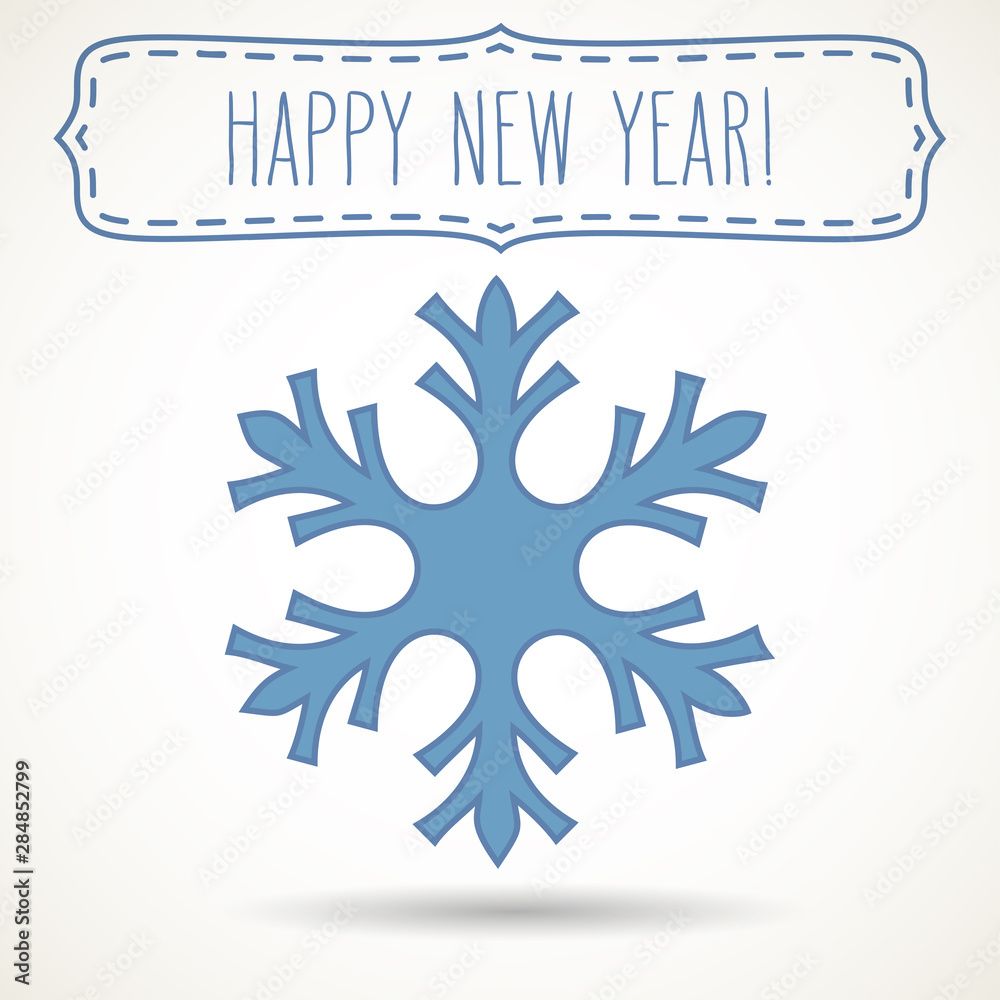 Snowflake and New Year greetings