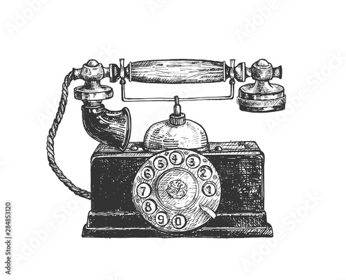 Vintage rotary old disc telephone