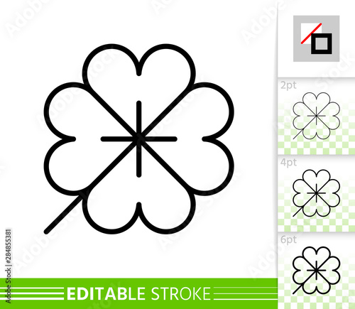 Leaf clover foliage simple thin line vector icon