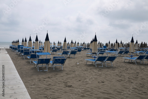 Milano Marittima, Italy -  July 28, 2019 : View of Milano Marittima beach © simona