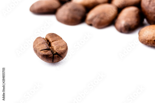 Coffee beans on white.
