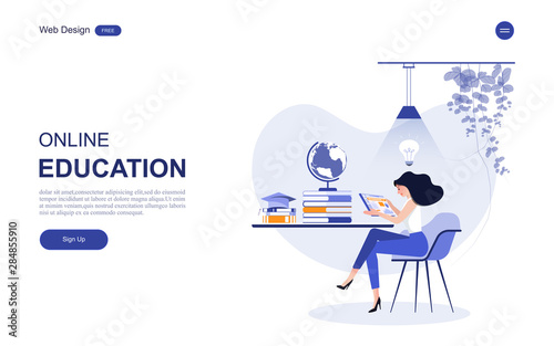 Online education, training and courses, learning.