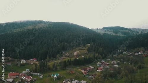 aerial view, Carpathian mountains and the forest around Yaremche photo