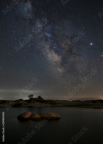 Milky way over Rosarito lake in Extremadura