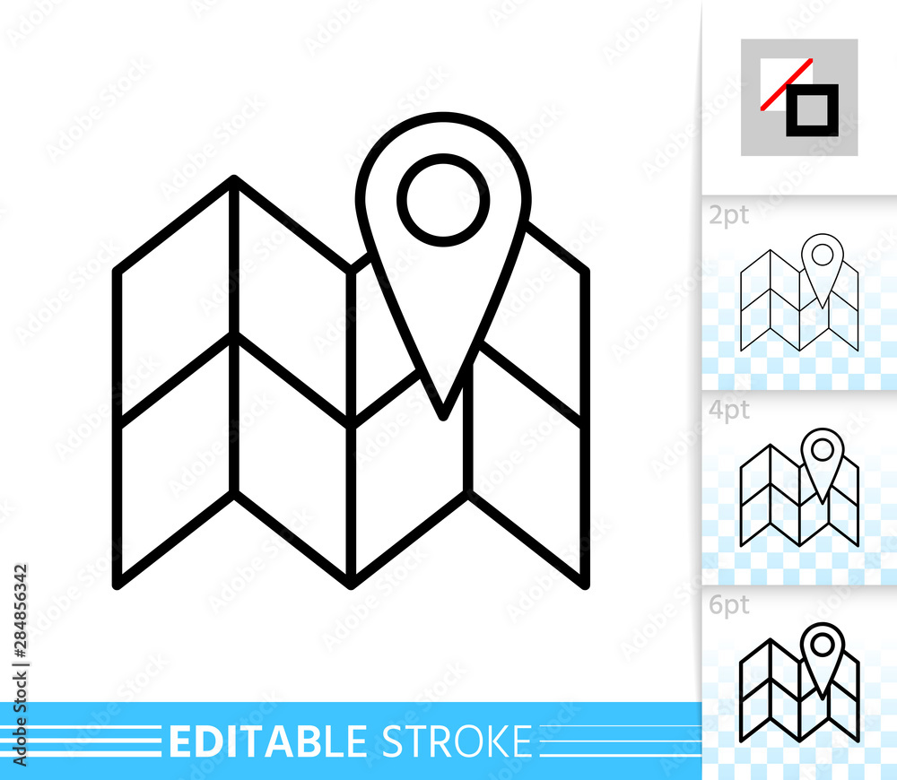 Map pin navigation simple thin line vector icon Map pin navigation simple thin line vector icon