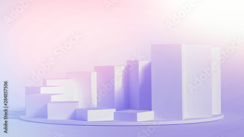 Minimalism abstract background, pedestal. 3d illustration, 3d rendering.