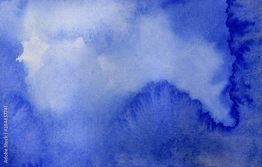 Blue abstract watercolor stain for background