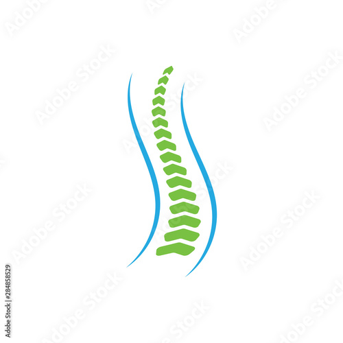 Spine diagnostics symbol logo template vector illustration