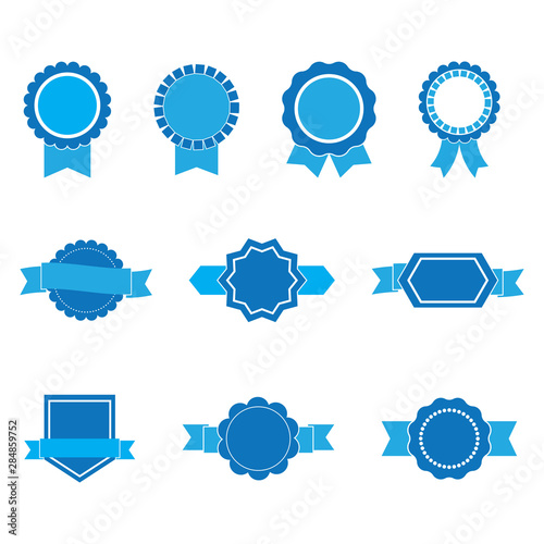 set of blue ribbons and labels.vector