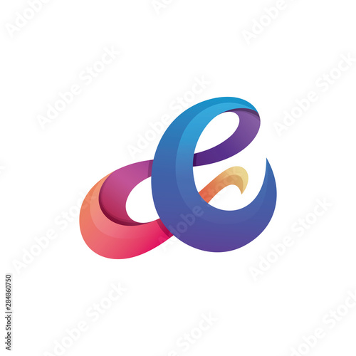 Modern colorful ampersand initial template