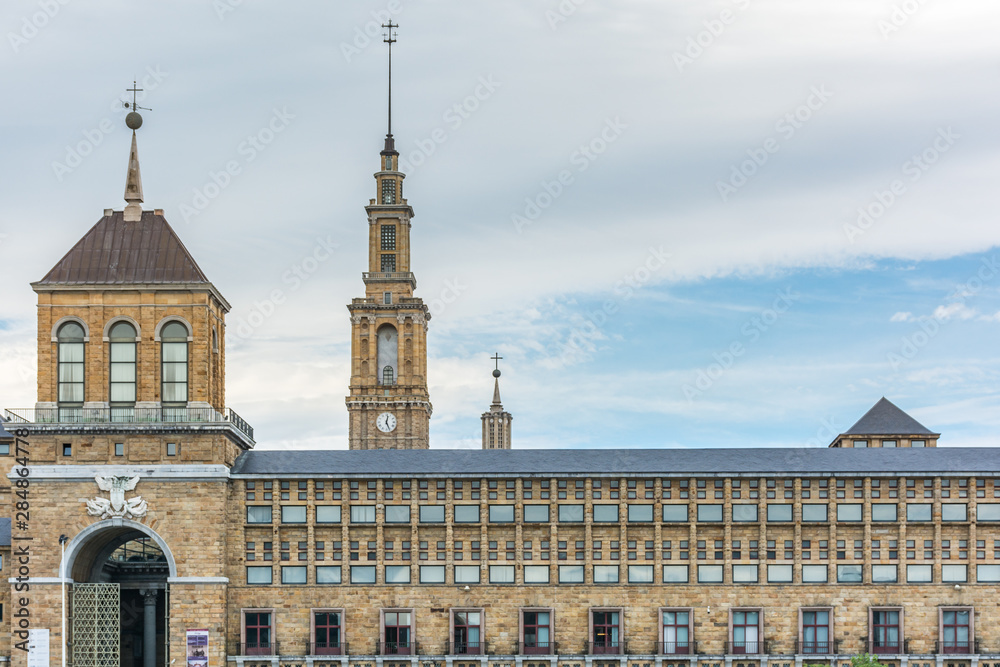 Fototapeta premium The Labor University of Gijón is located in the municipality of Gijón. It is one of the most beautiful monuments in Asturias (Spain)
