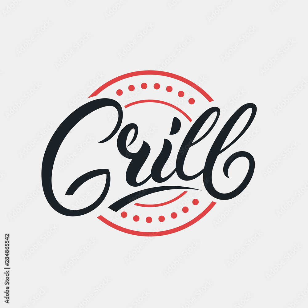 Grill hand written lettering logo