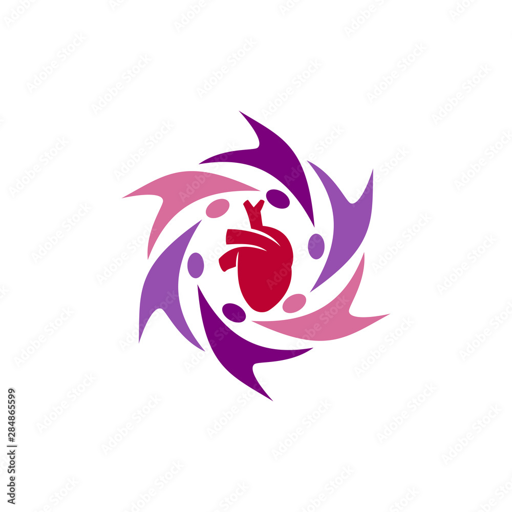 Fototapeta premium Heart attack risk vector logo icon design Illustration