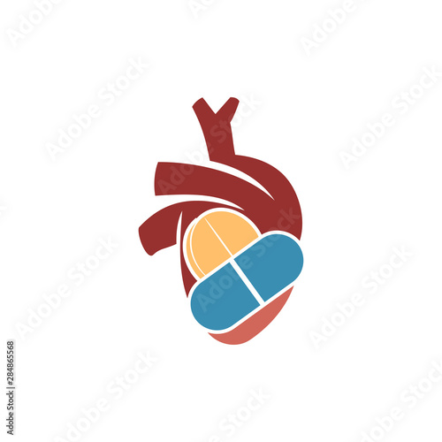 Heart attack risk vector logo icon design Illustration
