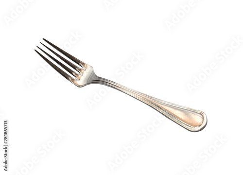 Silve fork isolated on white background