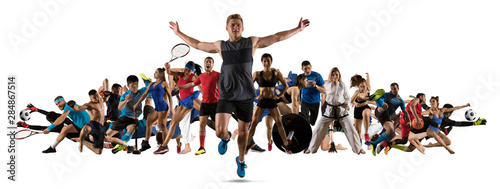 Szkoła sportowa. Biegacze, piłka nożna, fitness, kulturystyka, tenis, wojownik i koszykarze
