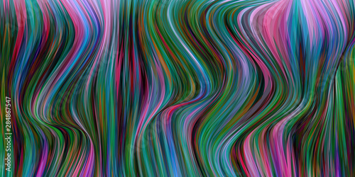 Warped lines colorful vector background. Modern abstract creative backdrop with multicolor stripes. Curly stripes surreal texture.