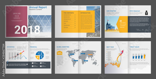 Annual report for company profile & advertising agency brochure, Suitable for professional introduction of the business and aims to inform the audience about its products and services.