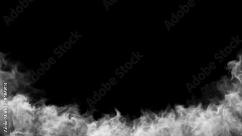 White Smoke Frame Overlay on Black Background 