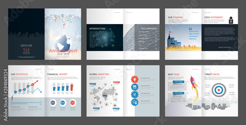 Annual report for company profile & advertising agency brochure, Suitable for professional introduction of the business and aims to inform the audience about its products and services.