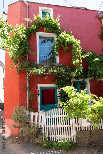 house facade in trentemoult village in France photo