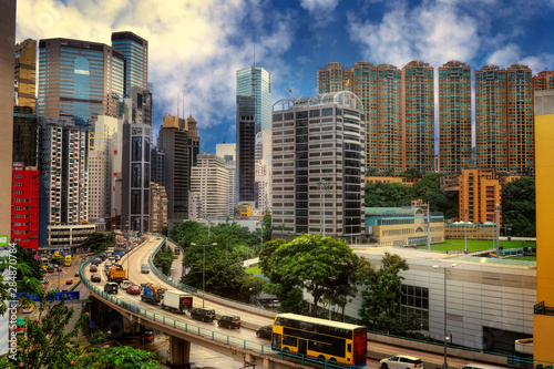  Hong Kong  Happy Valley  city aerial view.       