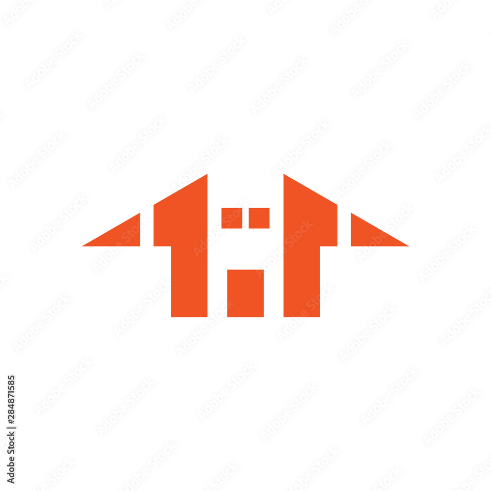 Fototapeta premium home simple geometric arrow up logo vector