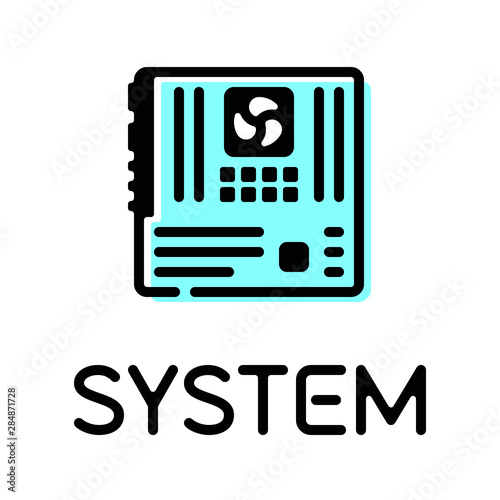 motherboard computer part pictogram with text label