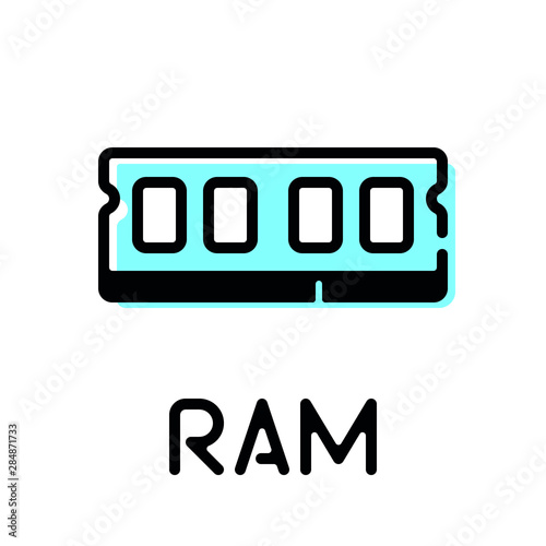 memory stick computer part pictogram with text label