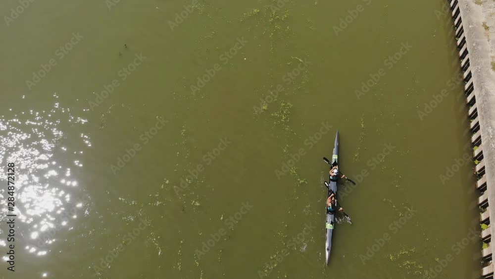 Kayaking in the river aerial