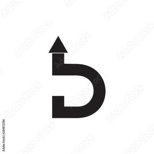 letter b simple geometric arrow up logo vector