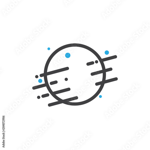 planet orbital dots line icon vector