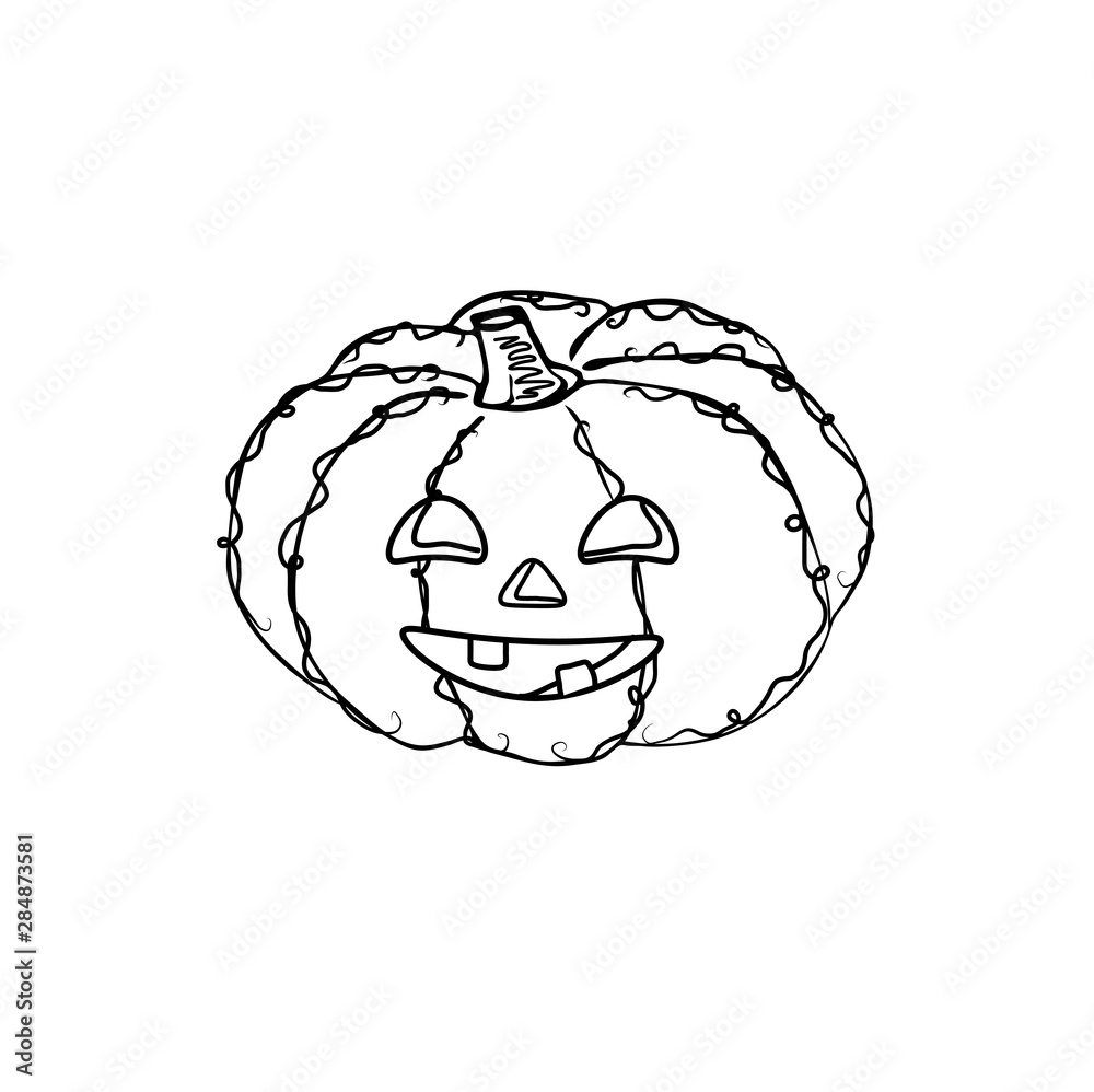 Hand drawn vector pumpkin, autumn halloween background Hand drawn vector pumpkin, autumn halloween background
