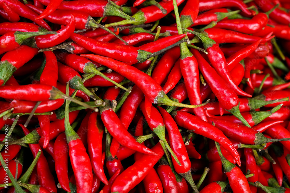 Very spicy red pepper of Thailand And as a medicinal herb
