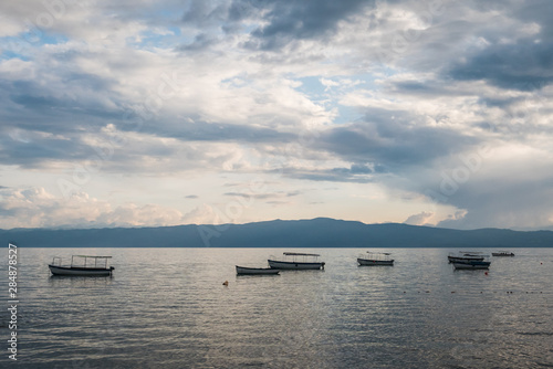 boats on Ohrid Lake in Macedonia © mar_cin_d