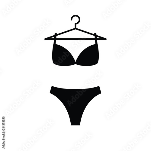  underwear icon on the hanger. clothes icon. Bra,  underthings icon.  