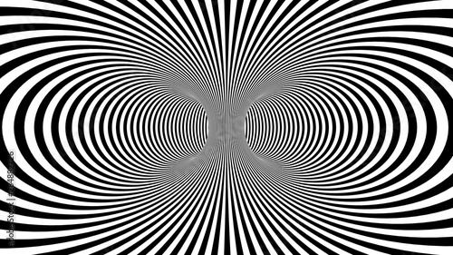 Fotografie Hypnotic psychedelic illusion background with black stripes.