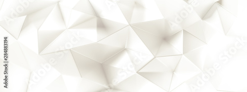 Fototapeta Naklejka Na Ścianę i Meble -  White background with crystals, triangles. 3d illustration, 3d rendering.