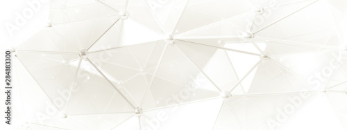 White background with crystals, triangles. 3d illustration, 3d rendering.