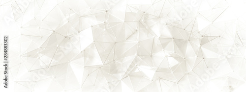 White background with crystals, triangles. 3d illustration, 3d rendering.