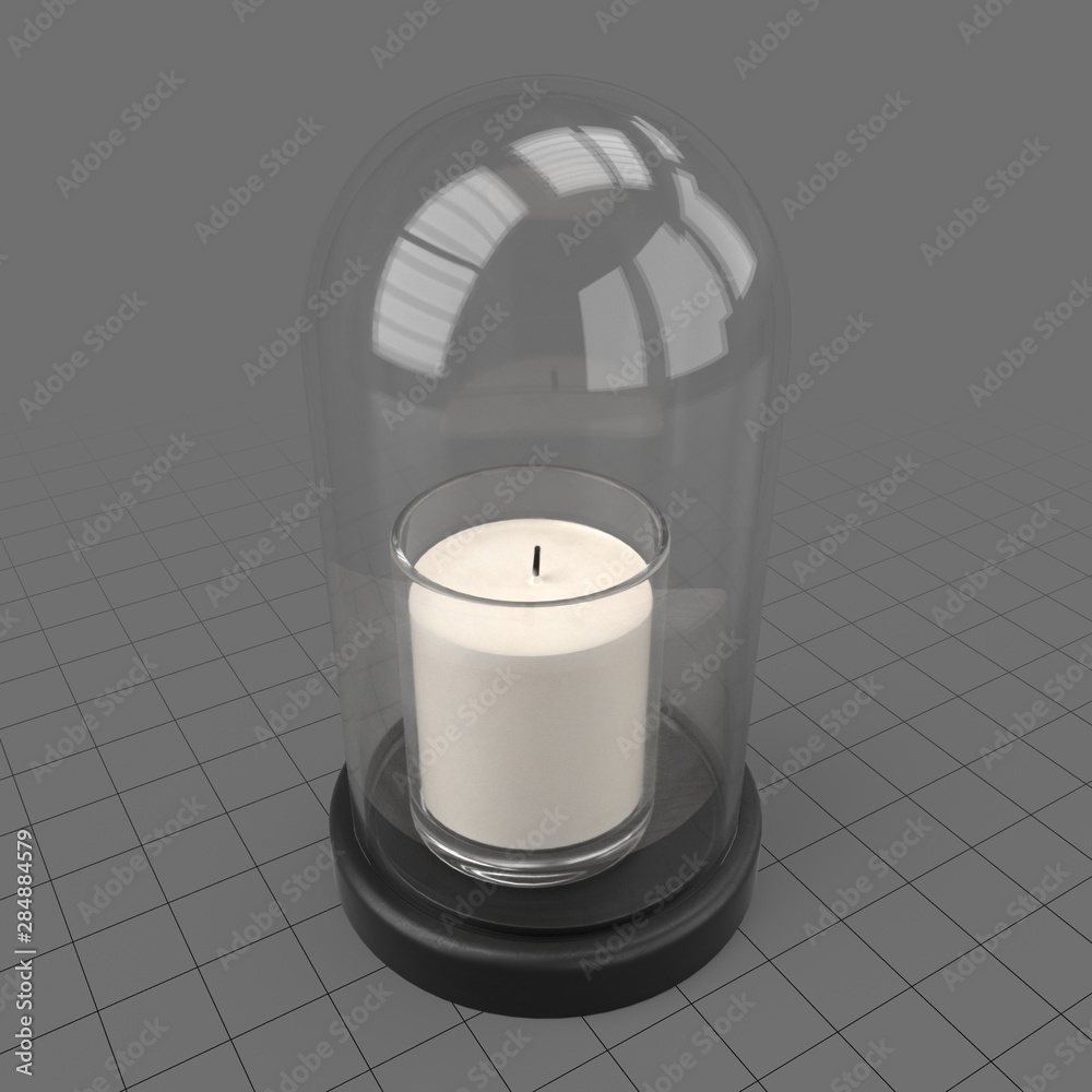 Candle in glass dome Stock 3D asset Adobe Stock