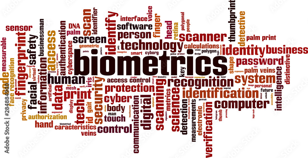Fototapeta Biometrics word cloud